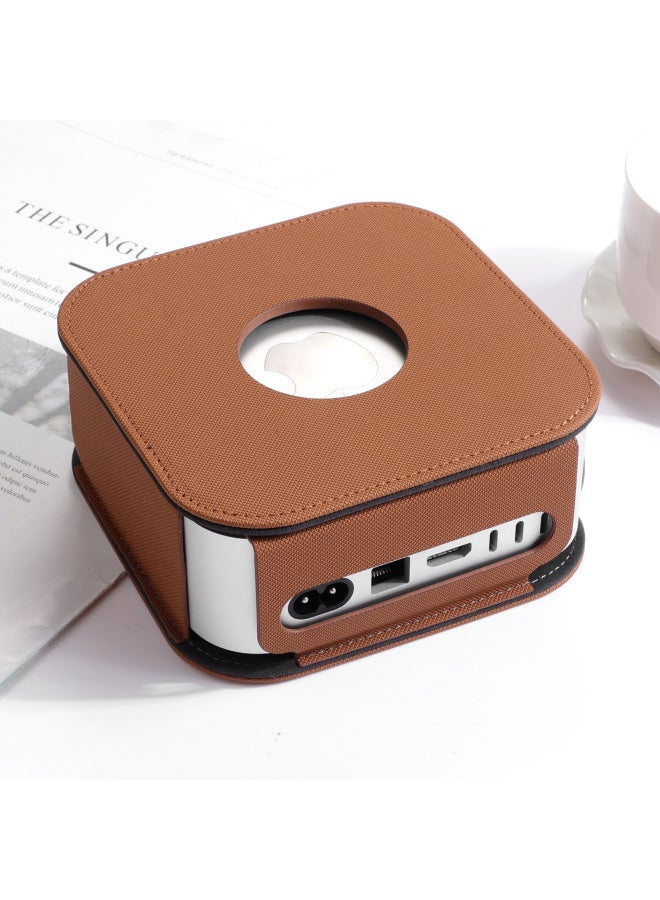 Suitable For 2024 Apple Mac Mini Computer Host Protective Case Leather Case-Color:Gray-Applicable Models:2024 Mac Mini - Image 5