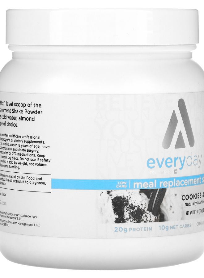 TransformHQ Everyday Meal Replacement Shake Cookies & Cream 11.1 oz (315 g) - Image 2