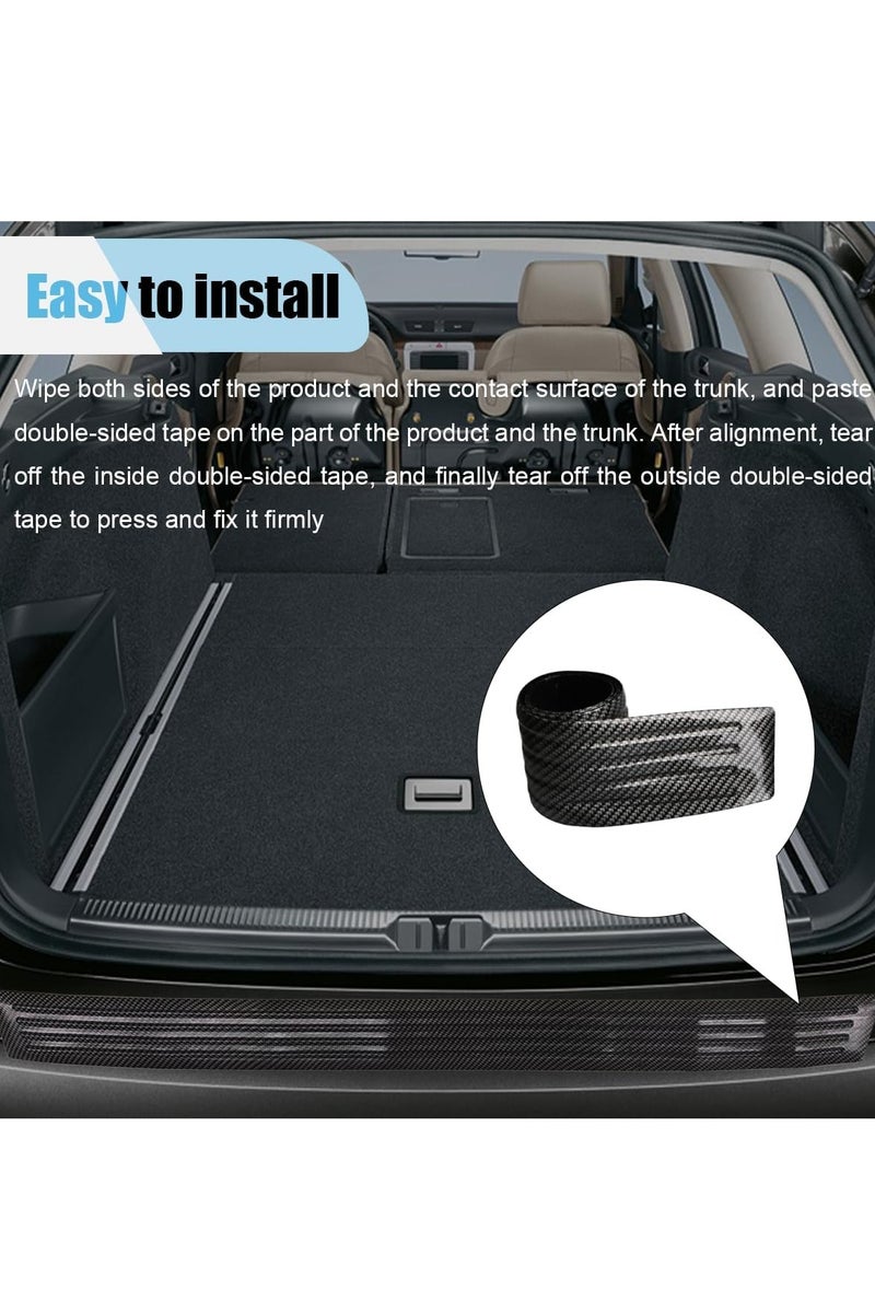 PTTIMFFM Car Rear Bumper Protector Guard, Carbon Fiber Anti-Scratch Trunk Door Sill Protection Strip - Image 2