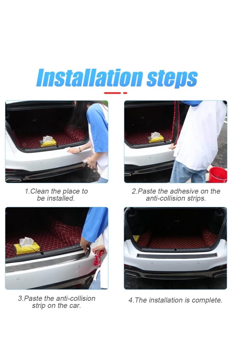 PTTIMFFM Car Rear Bumper Protector Guard, Carbon Fiber Anti-Scratch Trunk Door Sill Protection Strip - Image 3