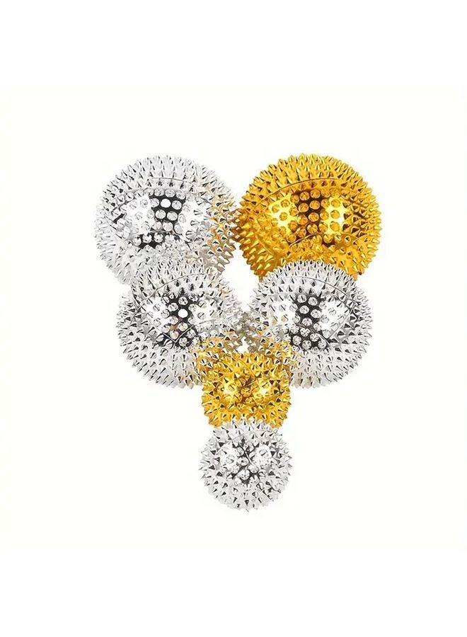 Golden Pair Magnetic Hedgehog Massage Balls Sharp Spikes For Muscle Relaxation And Circulation - Image 2
