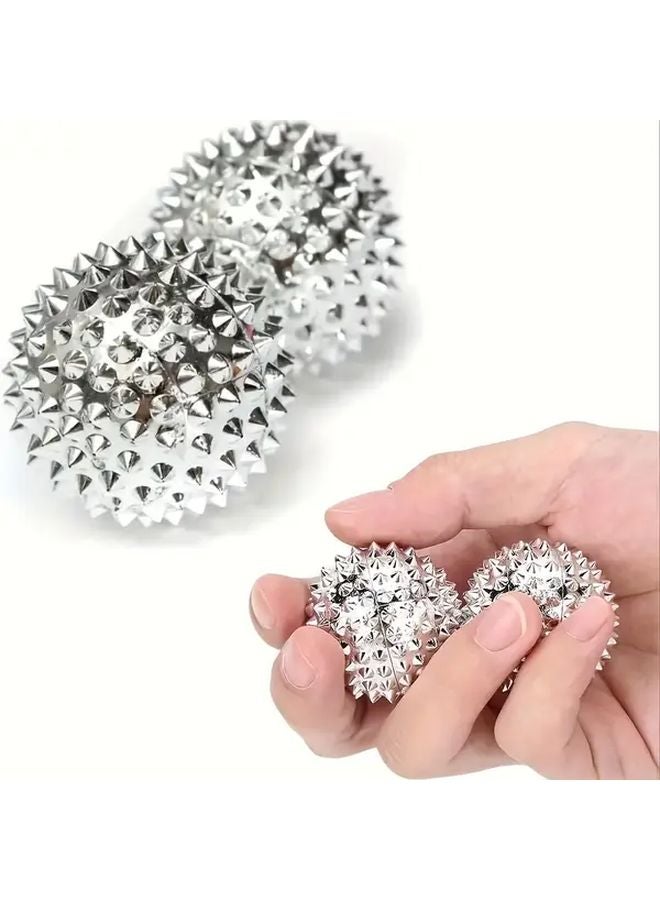 Golden Pair Magnetic Hedgehog Massage Balls Sharp Spikes For Muscle Relaxation And Circulation - Image 5