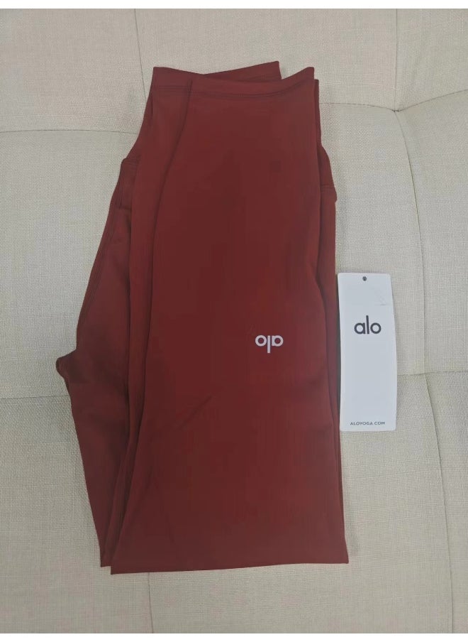 alo - ALO Yoga Pants - High-Waisted Shiny Solid Color Leggings - Image 1