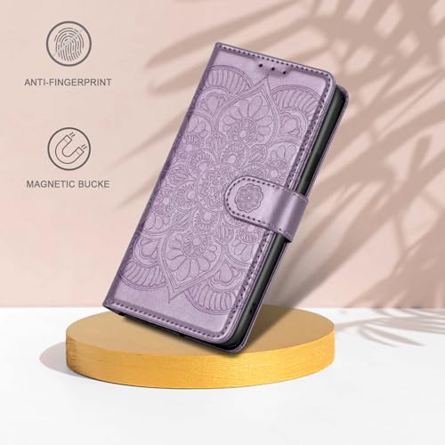 Ateeky Wallet Case for iPhone 17 Pro Max,[RFID Blocking] 3 Card Holder Stand with Credit Card Slot PU Leather Magnetic Protective Flip Cover for iPhone 17 Pro Max (Light Purple) - Image 5