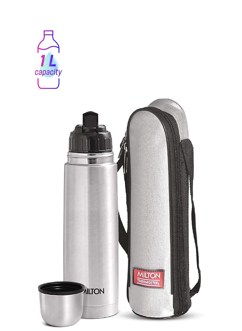 Milton - Thermosteel Flip Lid Flask 1000ml Silver - Image 1