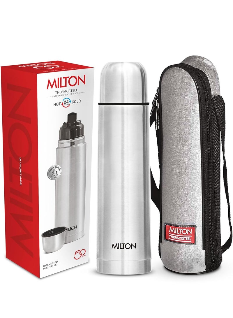 ميلتون قارورة ثرموستيل بغطاء قلاب سعة 1000 مل ، فضي - Image 5