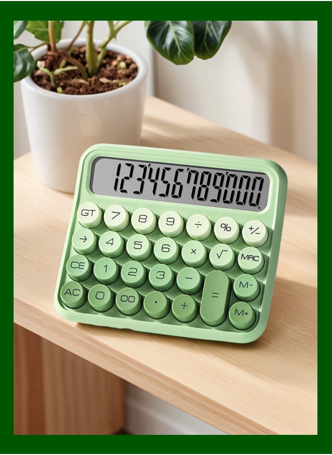 VibeHome Standard 12 Digit Calculator with Large LCD Display and Big Buttons - Gradient Green Office Accessories for Women, School, Home, Business  - Image 1