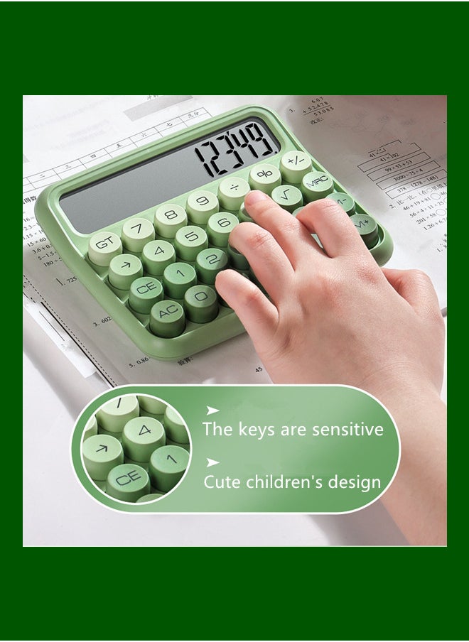 VibeHome Standard 12 Digit Calculator with Large LCD Display and Big Buttons - Gradient Green Office Accessories for Women, School, Home, Business  - Image 2