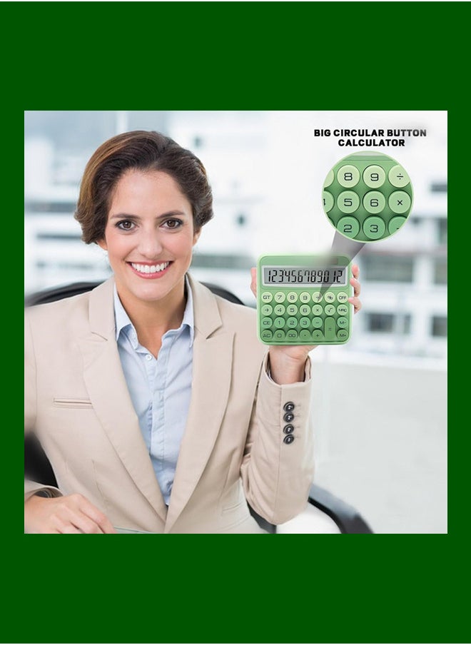 VibeHome Standard 12 Digit Calculator with Large LCD Display and Big Buttons - Gradient Green Office Accessories for Women, School, Home, Business  - Image 3
