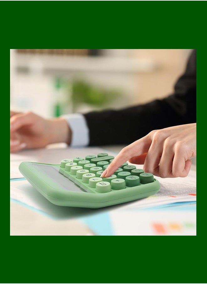 VibeHome Standard 12 Digit Calculator with Large LCD Display and Big Buttons - Gradient Green Office Accessories for Women, School, Home, Business  - Image 5