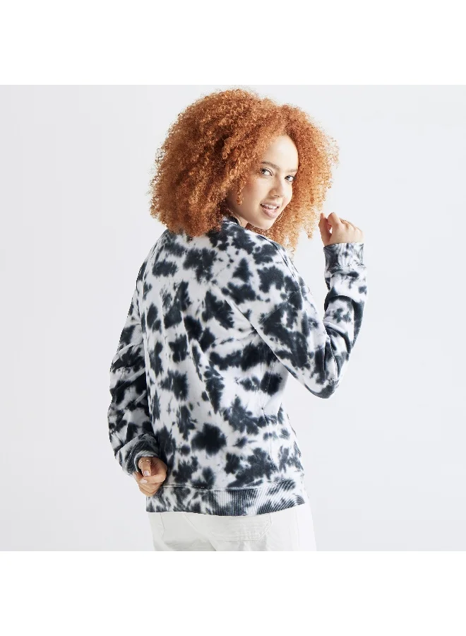 Splash FAV All-Over Graphic Print Sweatshirt with Crew Neck and Raglan Sleeves