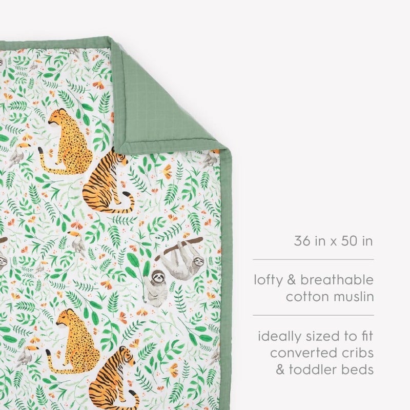 Little Unicorn Lofty Comforter Blanket - Mighty Jungle - Image 4