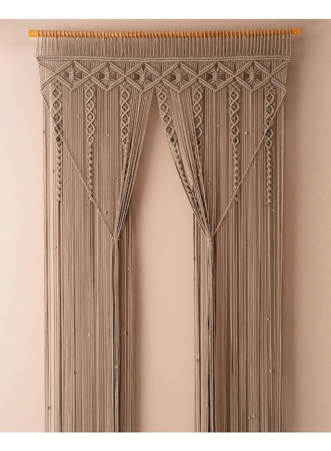 انتيكيانو ستارة مكرمية قطنية منسوجة يدويا للنافذة والباب وخلفية الزفاف، أحمر - Image 1