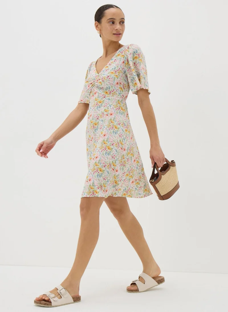 Matalan Cream Floral Print Mini Tea Dress