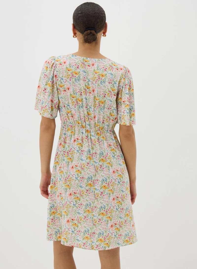 Matalan Cream Floral Print Mini Tea Dress