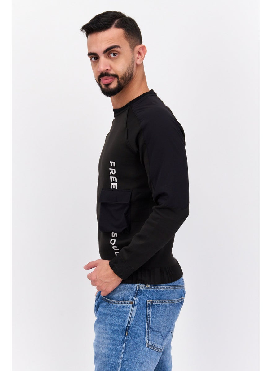 Men Round Neck Brand Logo Long Sleeve Sweatshirt, Black - pzsku/Z2537009E5C7B3FD400BEZ/45/_/1737642310/fe7f2755-95a3-4780-b76e-7514858f51e9