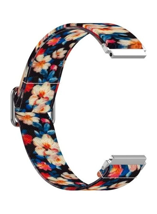 Loquat Adjustable Elastic Printing Replacement Watchband 20mm For Samsung Galaxy Watch Active2 / Active Rhododendron - Image 2