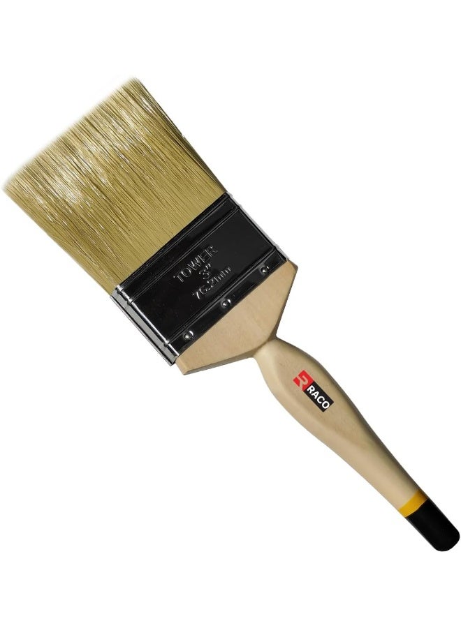 RACO Tower Diamond Paint Brush, Wooden Handle, Flat Artist Paint Brush, Multi-Purpose Wall Brushes, Flat Paintbrush for Home Brushes Barbecue Oil Painting and Furniture Paints  - Image 1