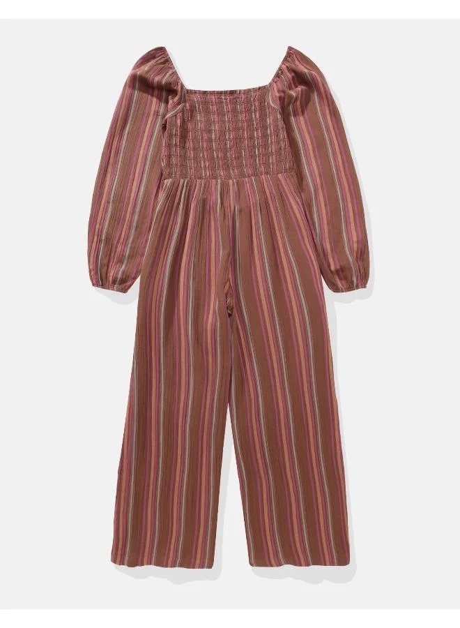 امريكان ايجل AE Puff Sleeve Smocked Jumpsuit