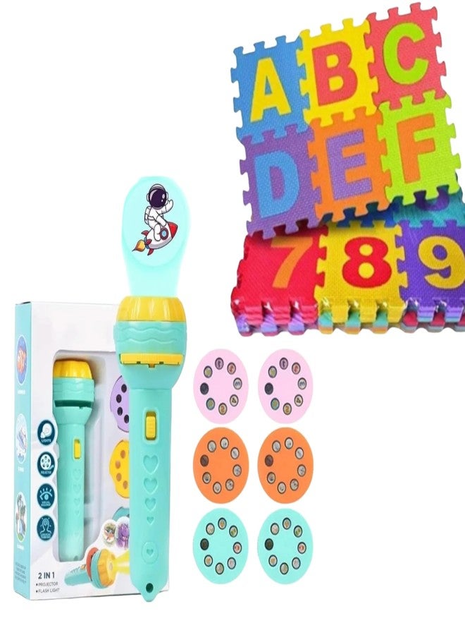 Manos ABC Foam mat Learning and Projector 3 Slide Educational Toy for Kids Combo Pack - Image 1