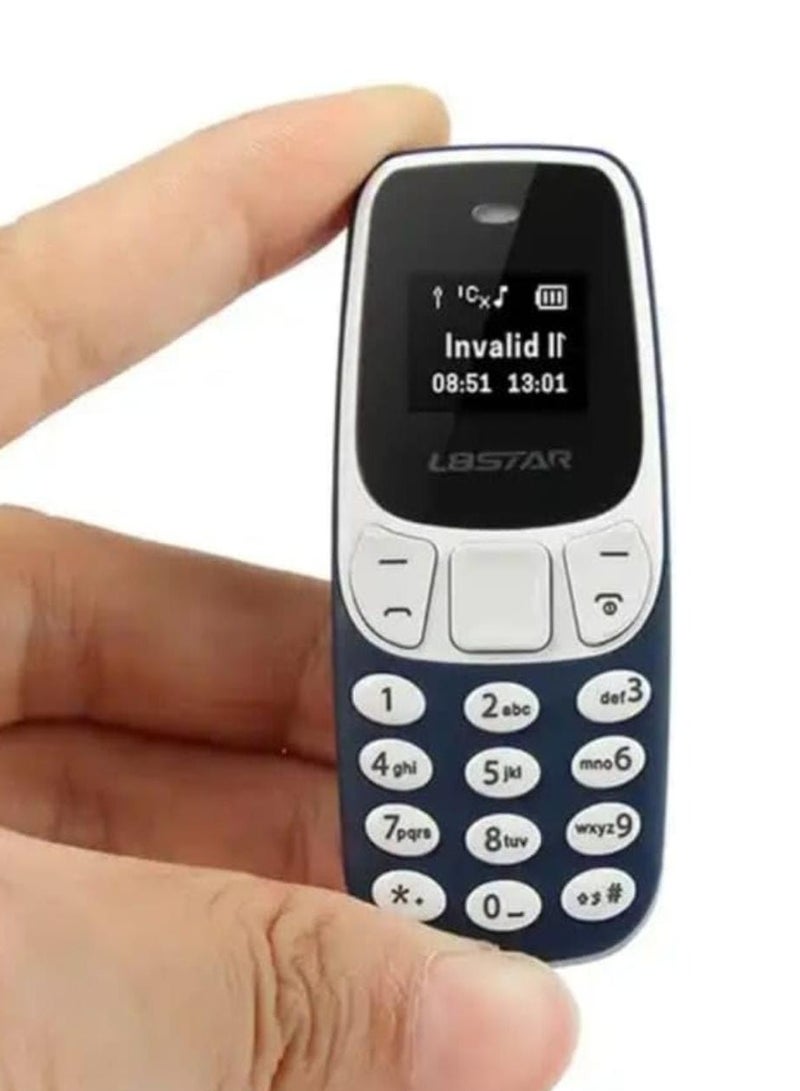 L8STAR Super Mini Phone BM10 World's Smallest Pocket Mobile Phone Dual SIM Support, Bluetooth Dialer, Ultra Compact Mini Cell Phone Blue - Image 1
