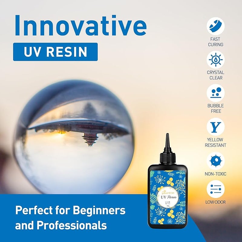 Bsrezn 400g UV Resin Hard, Crystal Clear UV Epoxy Resin for Jewelry Making and Crafting (100g x 4) - Image 4