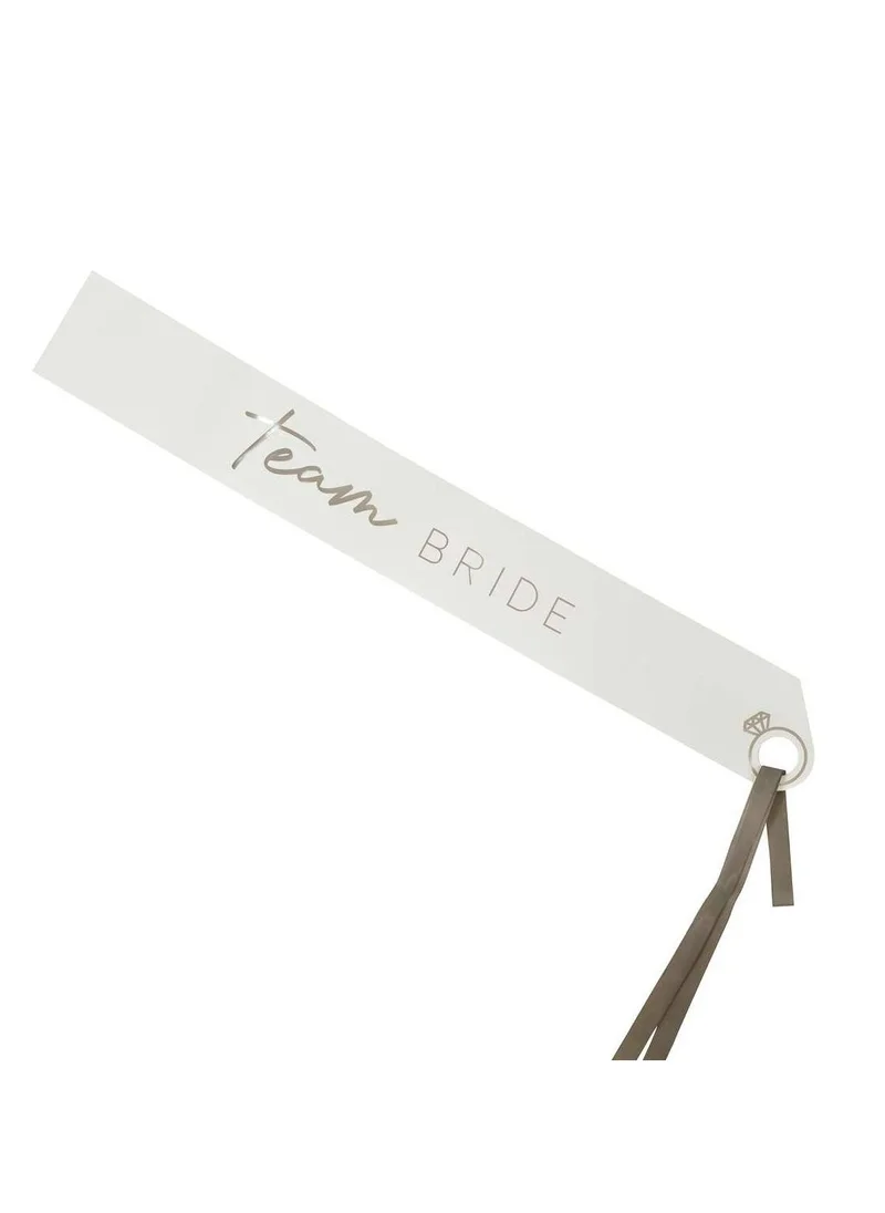Ginger Ray Team Bride Sash - 6 Pack, Silver Foil with Cut Outs