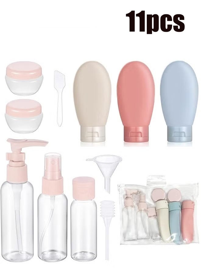 واي جيه زجاجات السفر للمراحيض 11 دليل تسرب PCS، حاويات فارغة سائلة قابلة للضغط قابلة لإعادة الملء حاويات السفر مع كيس (خالية من BPA) - Image 1