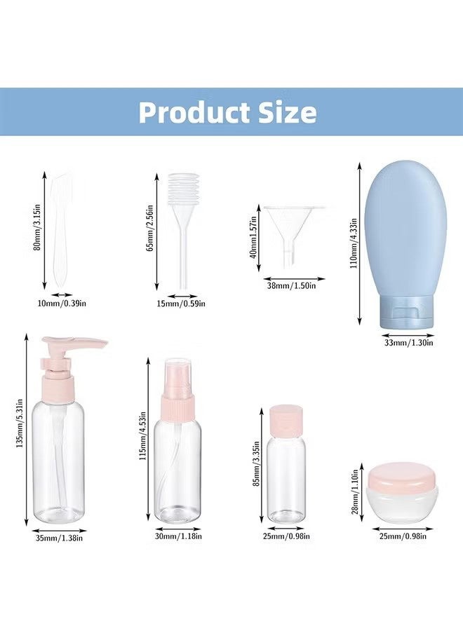 واي جيه زجاجات السفر للمراحيض 11 دليل تسرب PCS، حاويات فارغة سائلة قابلة للضغط قابلة لإعادة الملء حاويات السفر مع كيس (خالية من BPA) - Image 4