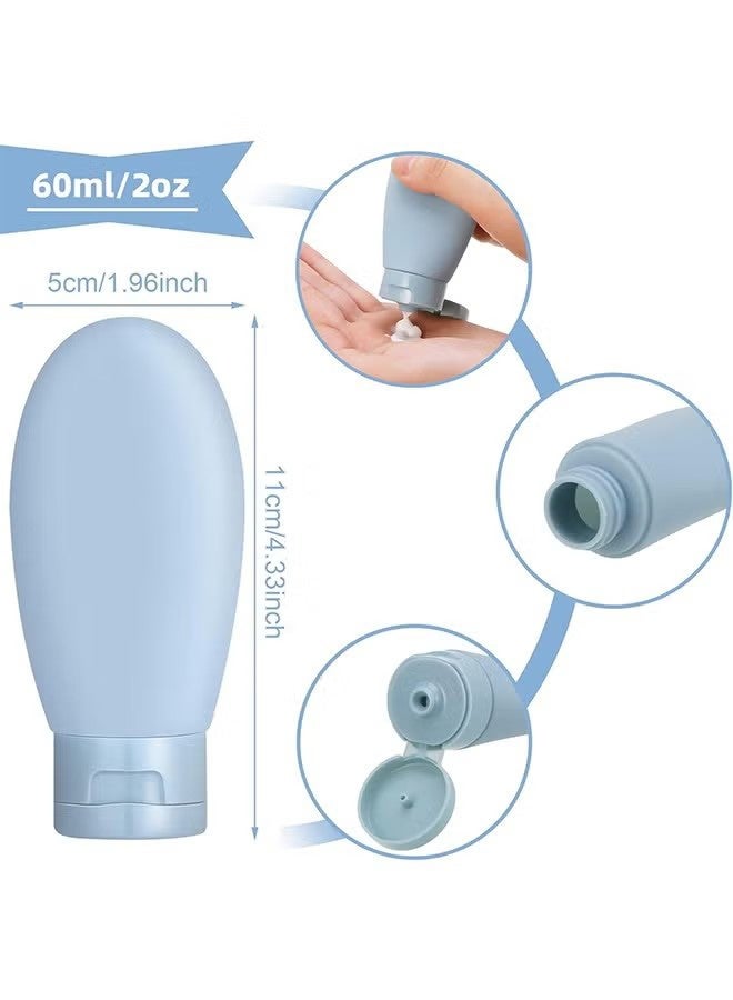 واي جيه زجاجات السفر للمراحيض 11 دليل تسرب PCS، حاويات فارغة سائلة قابلة للضغط قابلة لإعادة الملء حاويات السفر مع كيس (خالية من BPA) - Image 2