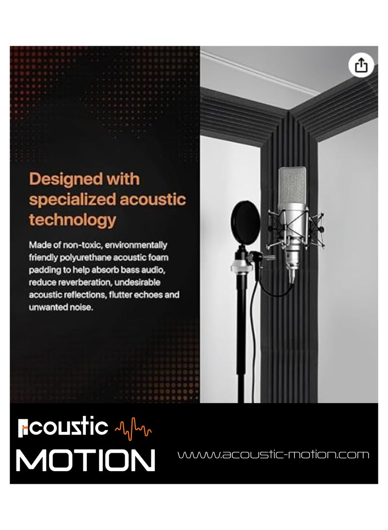 Acoustic Motion 2-Pack Large corner Bass Traps 30x30x60 cm WEDGE design,Soundproof Foam for Home Studio and Recording Insulation - Low to High Frequency Sound Absorbing Foam for heavy BASS treatment - Image 4