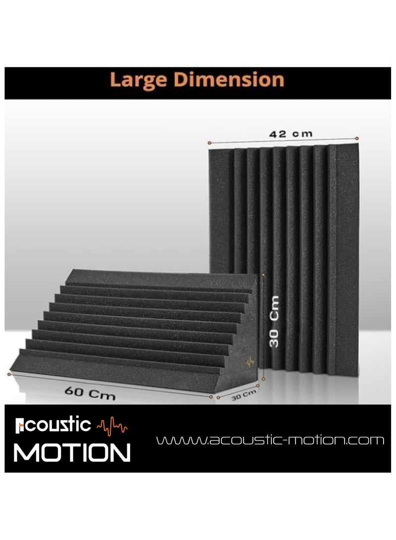 Acoustic Motion 2-Pack Large corner Bass Traps 30x30x60 cm WEDGE design,Soundproof Foam for Home Studio and Recording Insulation - Low to High Frequency Sound Absorbing Foam for heavy BASS treatment - Image 2
