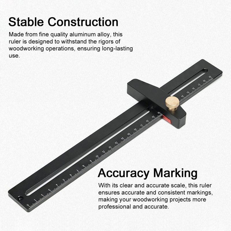 290mm Aluminum Alloy Woodworking Circular Drawing Ruler Multifunctional Carpenter Measurement Tool Scribe Gauges Drawing Circle Tool - Image 3
