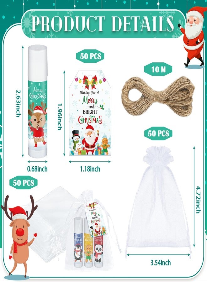 Dunzy 50 Pack Christmas Lip Balms Bulk Party Favors Gifts Xmas Stocking Stuffers Supplies Souvenirs Goodies Moisturizing Lip Care Small Thank You Appreciation Gifts for Guest Boys Girls (Santa Style - Image 5