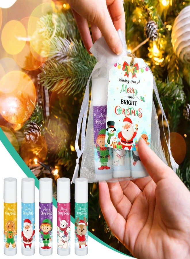 Dunzy 50 Pack Christmas Lip Balms Bulk Party Favors Gifts Xmas Stocking Stuffers Supplies Souvenirs Goodies Moisturizing Lip Care Small Thank You Appreciation Gifts for Guest Boys Girls (Santa Style - Image 3