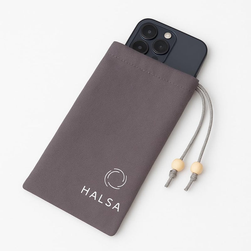 Halsa EMF Shield Sleeve for Cell Phone - Signal Blocking Anti-EMP Pouch - Smartphone Protection Case Against Radiation, EMF, 5G, RFID - Grey - 4x8 Inch Fits Most Phones - Image 1