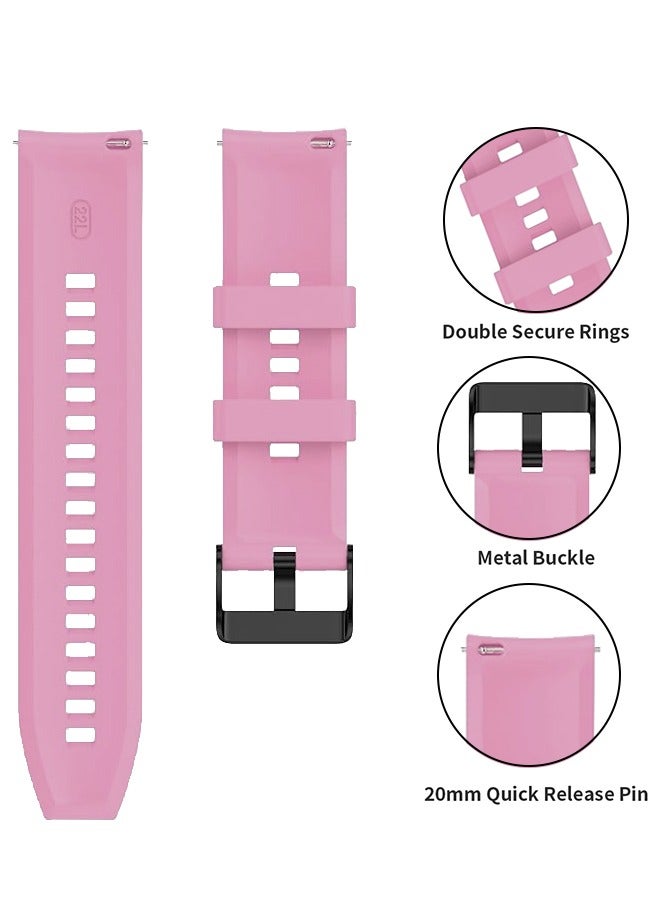 سوار ساعة سيليكون 22 مم متوافق مع Garmin Fenix ​​7 | Fenix ​​6 | Fenix ​​5 | 6 Pro | 5 Plus | Approach S60 | Forerunner 945 Smartwatch Strap، حزام ساعة 22 مم (وردي) - Image 1