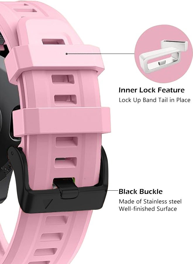 سوار ساعة سيليكون 22 مم متوافق مع Garmin Fenix ​​7 | Fenix ​​6 | Fenix ​​5 | 6 Pro | 5 Plus | Approach S60 | Forerunner 945 Smartwatch Strap، حزام ساعة 22 مم (وردي) - Image 3