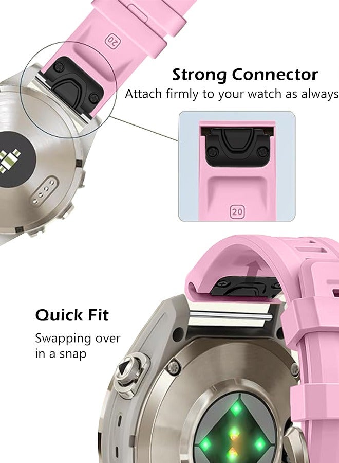 سوار ساعة سيليكون 22 مم متوافق مع Garmin Fenix ​​7 | Fenix ​​6 | Fenix ​​5 | 6 Pro | 5 Plus | Approach S60 | Forerunner 945 Smartwatch Strap، حزام ساعة 22 مم (وردي) - Image 5