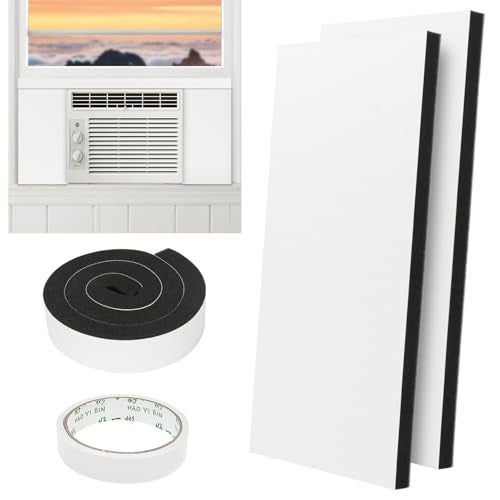 BEWAVE Window Air Conditioner Insulation Foam Panels AC Side Surround Panels Kit with Top Seal Strip for AC Unit Indoor 2 Pack - Image 1