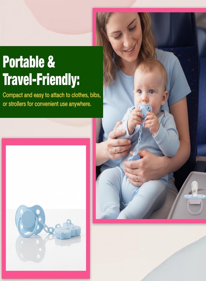 Safe-O-Kid®- BPA-Free Pacifier/Soother with Holder Chain – Non-Toxic, Safe for Babies, Convenient and Durable, Keeps Pacifier Clean, BPA-Free Design (Assorted) - Image 4