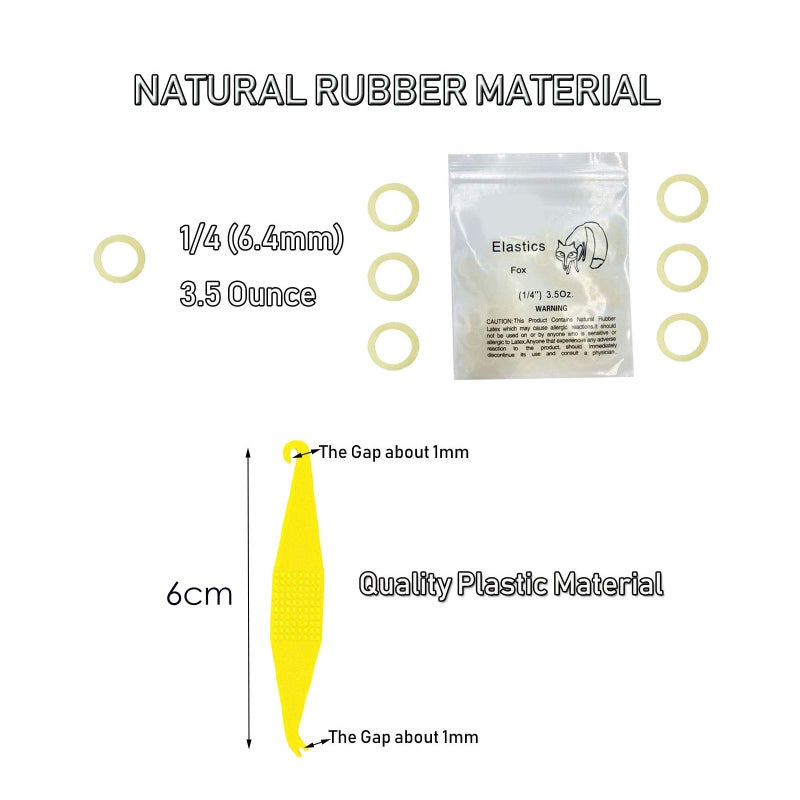 HRASY 1/4 Inch Orthodontic Elastic Rubber Bands, 500 Pack Medium 3.5 Ounce Rubberbands Dreadlocks Hair Braids Fix Tooth Gap, 5 Pack Free Elastic Placer for Braces - Image 2