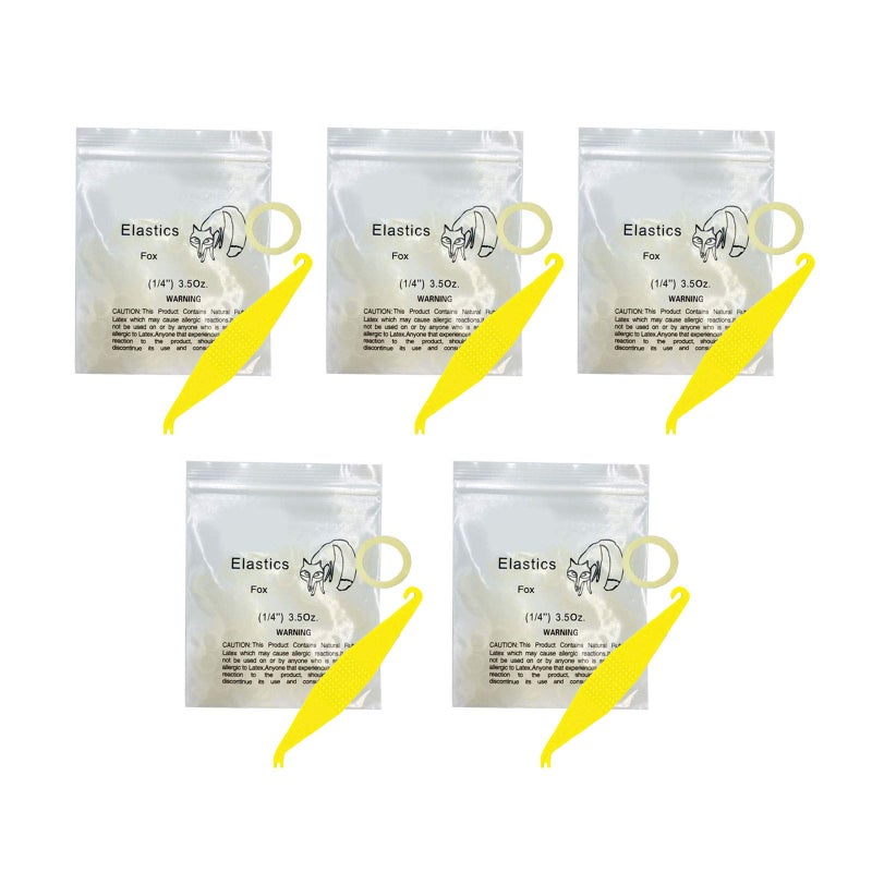 HRASY 1/4 Inch Orthodontic Elastic Rubber Bands, 500 Pack Medium 3.5 Ounce Rubberbands Dreadlocks Hair Braids Fix Tooth Gap, 5 Pack Free Elastic Placer for Braces - Image 1