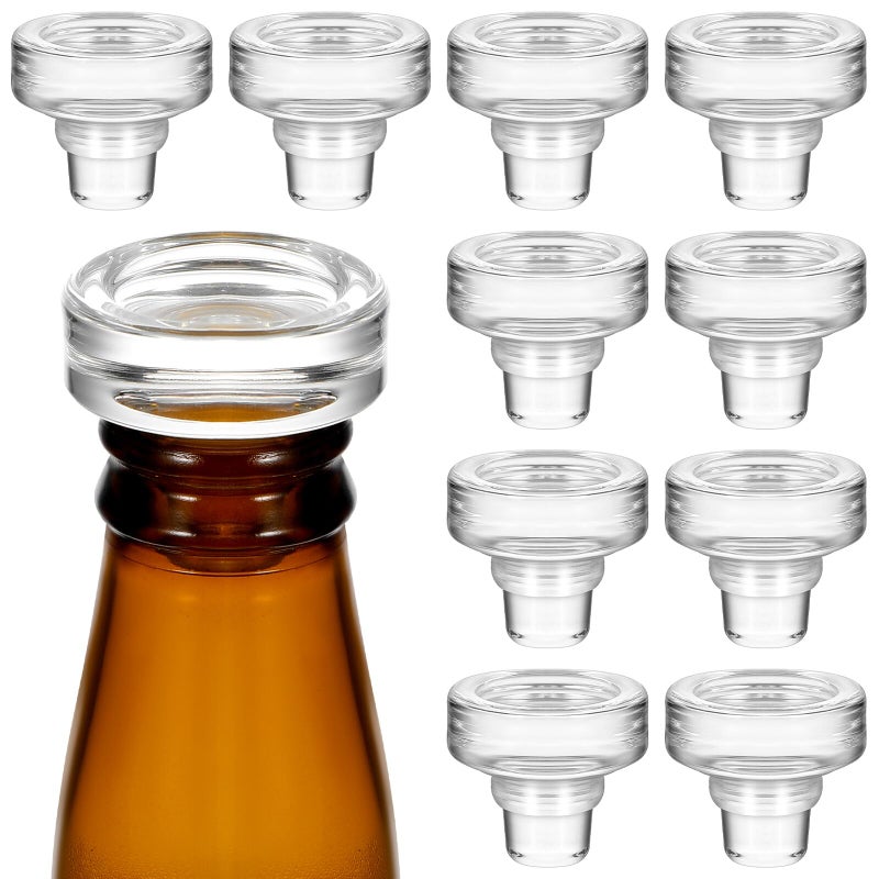 10pcs T Shaped Glass Wine Bottle Stoppers Synthetic Seal Plugs Set For Home Bar - Image 2