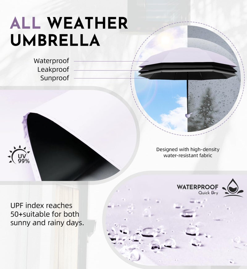 LILAC Travel Mini Umbrella with UPF 50+ Cooling UV Rain Protection, Compact Small & Lightweight Pocket-Sized Folding Umbrellas with Case for Purse & Backpack, Thoughtful Gift Women Men & Kids - Image 5