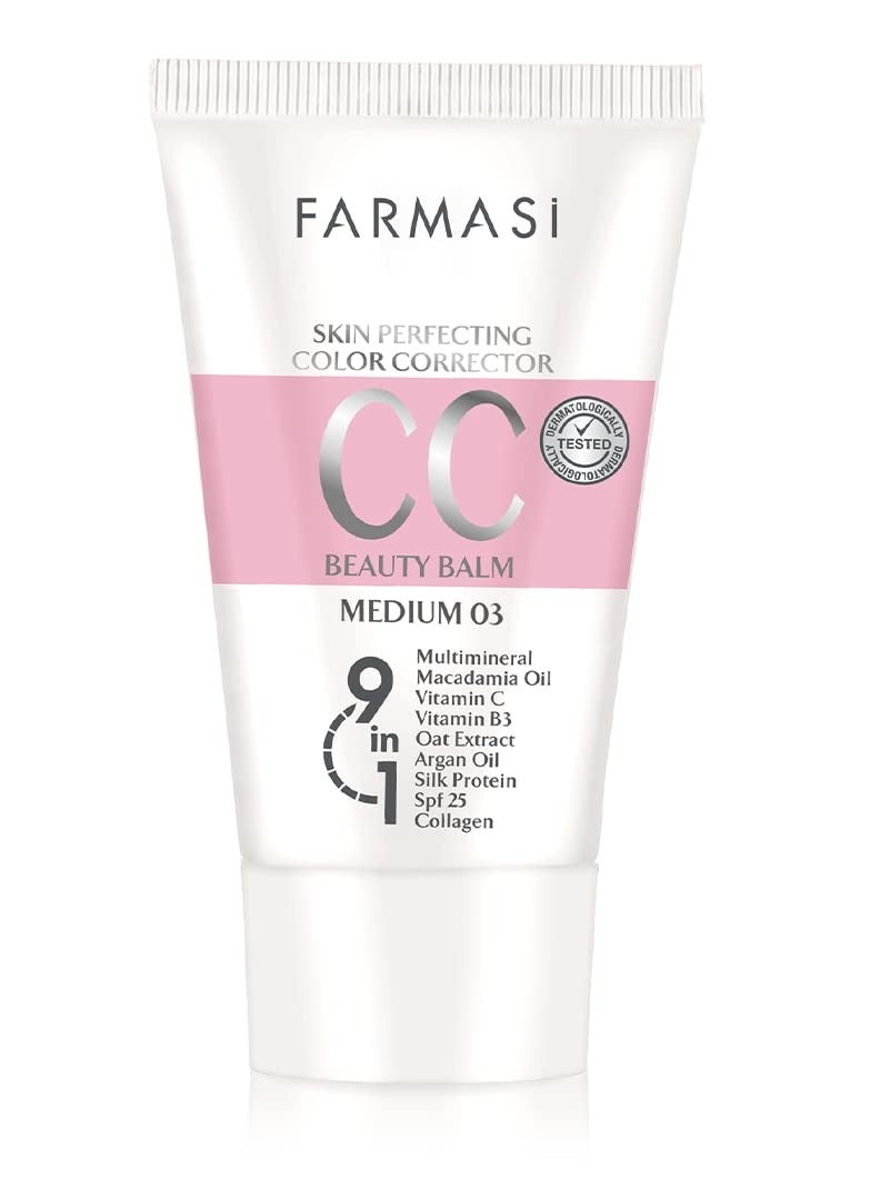 FARMASI FARMASI CC Color Control Cream, Natural and Flawless Finish, Enriched Formula with Multimineral & Spf 25+, All-Day Hold, All Skin Types, 1.7 fl. oz, Medium  - Image 1
