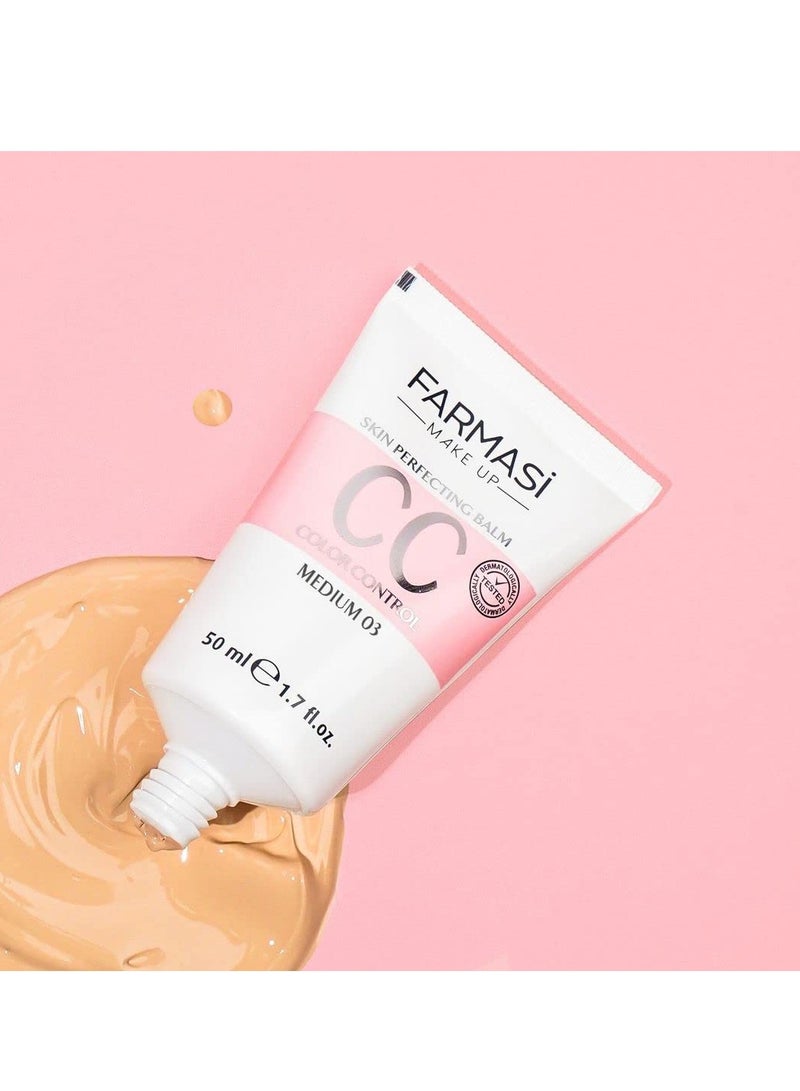 FARMASI FARMASI CC Color Control Cream, Natural and Flawless Finish, Enriched Formula with Multimineral & Spf 25+, All-Day Hold, All Skin Types, 1.7 fl. oz, Medium  - Image 4