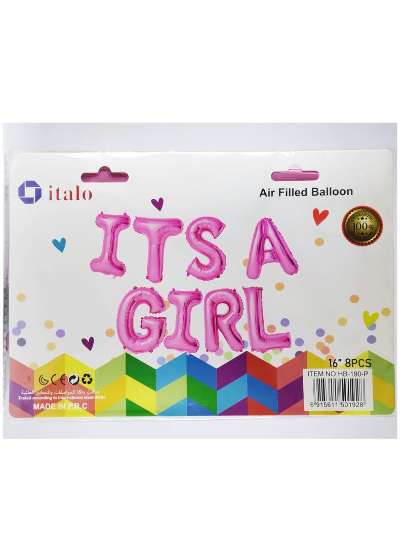 إيتالو إكليل بالونات من الفويل الوردي عبارة عن فتاة