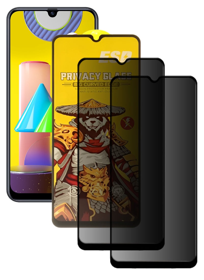 ESD 2 Pieces Tempered Dustproof Privacy Glass Screen Protector Compatible For Samsung Galaxy M31 Prime - Image 1
