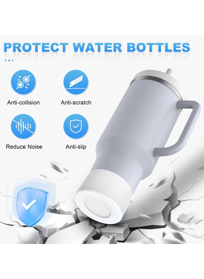 RTYY 2 pack Silicone Boot For Stanley Quencher Tumbler 30 oz 40 oz, Bottom Boot for Stanley IceFlow Flip 30 20 oz, Protector Sleeve for Water Bottle 12-24oz (White)  - Image 2